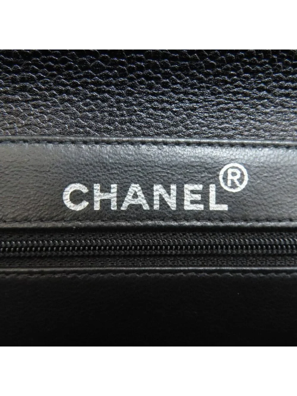 Chanel Quilted Double Face Silver Handbag Grained Calfskin